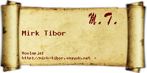 Mirk Tibor névjegykártya